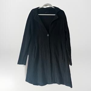 Eileen Fisher Black Textured Longline Cardigan Light Jacket Size Small